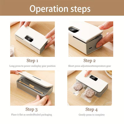 Portable mini bag sealing machine close-up