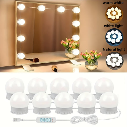 USB makeup mirror lights with adjustable brightness