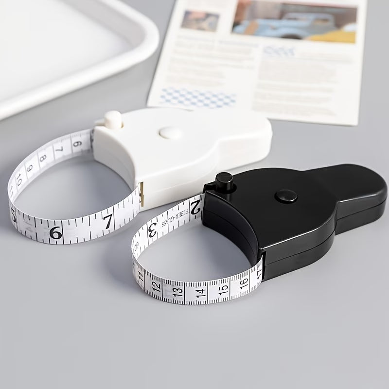 Automatic retractable body measuring tape in black and white