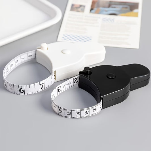 Automatic retractable body measuring tape in black and white